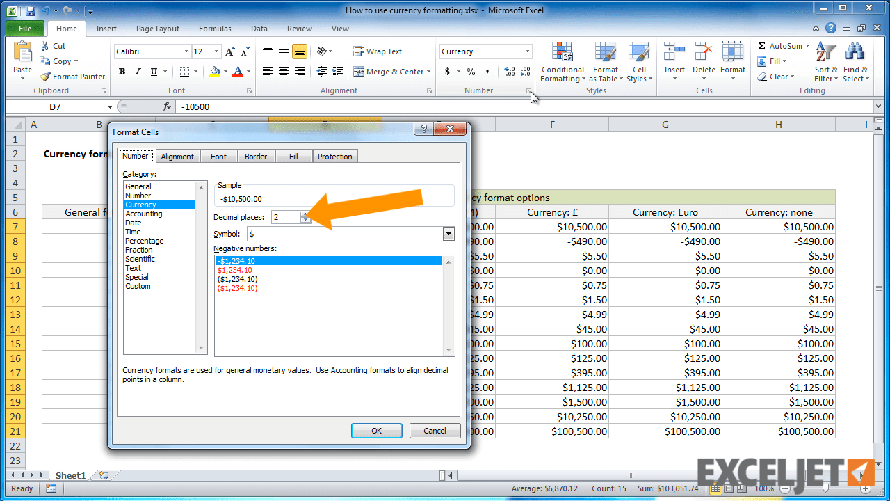 Excel Tutorial How To Use Currency Formatting In Excel My XXX Hot Girl